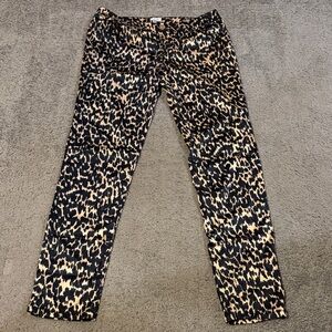 Cache Leopard Print Straight Leg Pants